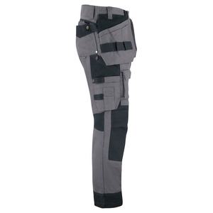 Pantalon de travail haute visibilité pour homme, blanc et gris, en polyester, certifié CE, réfléchissant, avec plusieurs poches, résistant à l'abrasion, uniforme - Product Image 6