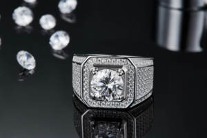 Bagues de mariage en moissanite pavée certifiées GRA, plaquées or, en argent sterling 925, métal lourd et précieux, micro-incrustation, romantiques pour femme - Product Image 2