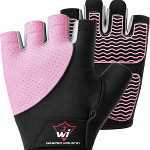 Warpro Industry <b>Half</b> Finger Gym Gloves Breathable Lightweight Non <b>Slip</b> Outdoor Weight Lifting Fitness Training Unisex Pink Black - Product Image 1