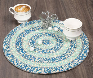 Luxury Kitchen Decor Beaded Placemat <b>Round</b> Pattern <b>Cloth</b> and Polyester for Dining <b>Table</b> Restaurant Hotel Design - Product Image 2