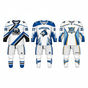 High Quality Men's Customised Ice Hockey Jersey Quick Dry Breathable Fabric Long Sleeve Polyester Ice Hockey Uniform - Product Image 3