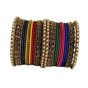 Ensemble de bracelets de mariage islamiques tendance et luxueux, ornés de pierres, couleur or, bijoux traditionnels pour femmes - Product Image 3