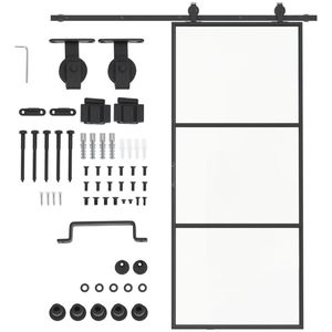 Kit scorrevole per porta a specchio con vetro singolo rifinito per interni, ideale per supermercati, soggiorni, camere da letto e ville - Product Image 2