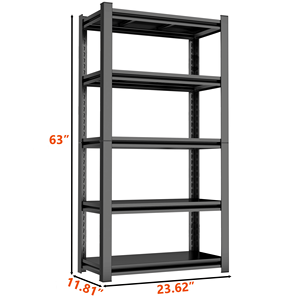 Scaffale Utilitario a Cinque Ripiani da 63 Pollici, Resistente ai Graffi e all'Usura, Capacità 2000 Libbre, con Ripiani Regolabili - Product Image 2