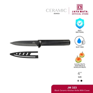 Cuchillo de Cocina JAYA MATA JM322 de 4 Pulgadas, Negro, de Cerámica, Afilado, Ligero, con Hoja de Zirconia y Funda Protectora para Frutas y Verduras - Product Image 2