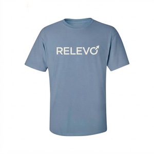 Camiseta de Manga Corta con Cuello Redondo Azul Claro para Hombre Relevo, Corte Regular, Informal, Transpirable, de Algodón Jersey, con Diseño de Letras Estampadas y Logotipo Frontal - Product Image 6