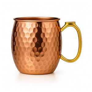 Tazas de Cobre Martillado para Moscow Mule al por Mayor con Asa de Latón, Vasos de Cerveza de Metal Puro, Artículos de Bar y Pub - Product Image 1
