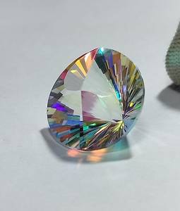 Topacio Místico Arcoíris, Corte Fantasía Redondo, Gema Natural Suelta, Cristal Brillante para Joyería, Anillo, Colgante, Piedra - Product Image 6