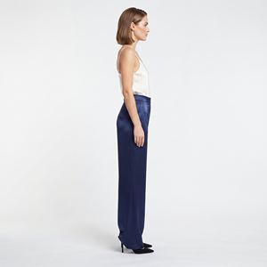 Pantalon ample en satin 100 % soie pour femme, coupe décontractée, longueur intégrale, mode estivale, taille oversize, jambe large, jogging - Product Image 3