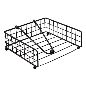 Black Metal Decorative <b>Paper</b> Tissue Napkin Holder <b>Paper</b> for Wedding Restaurant Bathroom <b>Kitchen</b> - Product Image 4