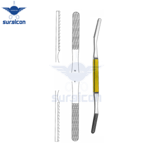 Râpes nasales Fomon 20,5 cm / 8 pouces, angulaires avec inserts en carbure de tungstène TC 40 x 7 mm Fig. 9/10 pour une mise en forme précise des os nasaux - Product Image 6
