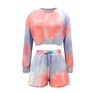 New Custom Front Logo Breathable Lightweight <b>Tie</b> Dye Soft Fabric Casual Fit Relaxed Stylish Women Summer <b>Set</b> - Product Image 4