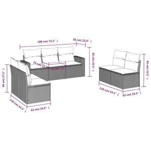 Ensemble de canapés de jardin noir et blanc crème - Product Image 3