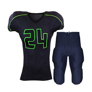Uniforme de Fútbol Americano Personalizado para Hombre, Amarillo y Verde, Sublimado, Transpirable, de Manga Corta, Ajustado, para Todas las Temporadas, para Adultos - Product Image 1
