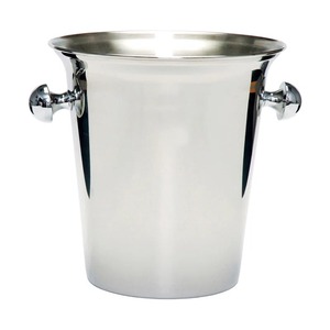 Seau à glace en fer poli de qualité supérieure avec poignées à bouton, élégant et classique, en métal argenté, refroidisseur à vin pour fêtes, capacité 12L - Product Image 4