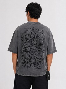 T-shirts délavés à l'acide pour hommes, nouvelle collection 2026, tendance, 100% coton, séchage rapide, respirants, faible MOQ, qualité supérieure - Product Image 2