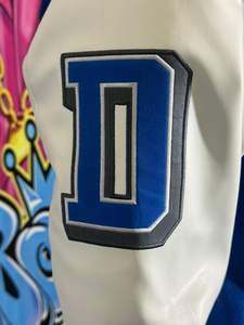 Chaqueta Varsity de Chenilla Bordada Personalizada de Alta Calidad ODM OEM, Cuerpo de Lana, Mangas de Cuero PU, Chaqueta Letterman de Béisbol para Hombre - Product Image 3