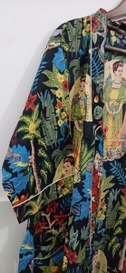 Indian Handmade 100% Cotton Kimono Dress Floral Print Bikini Wrap Casual Sleepwear for Women for Autumn Spring <b>Beach</b> Vacation - Product Image 3