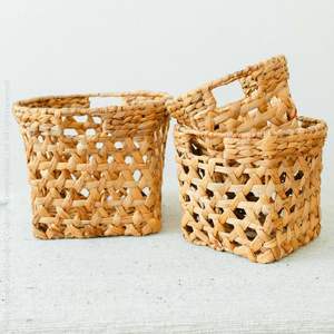 Panier de rangement ovale en jacinthe d'eau de vente chaude avec poignées HS 4165/2 - Product Image 4