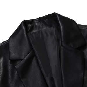 <b>long</b>-sleeved stand-up collar faux <b>leather</b> fleece lining men <b>jacket</b> 2026 - Product Image 5