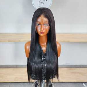 Perruque Lace Front Longue et Lisse en Cheveux Vierges Vietnamiens, Double Drawn, Closure 4x4, Sans Colle, Cheveux Humains Colorés, Bonnet Moyen, Idéale pour Salons de Coiffure - Product Image 1