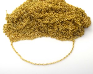 Chaîne fine à maillons ronds en laiton plaqué or 18 carats pour la fabrication de bijoux Sameer Art and Craft SAC85028 - Product Image 1