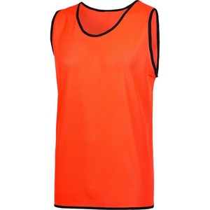 Orange Mesh Sleeveless Sports Vest Breathable Polyester Round Neck Unisex Adult <b>Training</b> Jersey All Seasons - Product Image 1