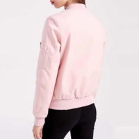 Blouson bomber rose pour femme, style aviateur, matelassé, coupe-vent, avec épaulettes, fermeture éclair, vêtement d'extérieur tendance, décontracté, couleur pastel, hiver