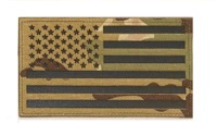 Patch rectangulaire en tissu tissé avec drapeau américain, à thermocoller, brodé, fond camouflage, à coudre