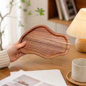 Plateau de service artisanal en bois d'acacia au design moderne pour bijoux, idéal pour mariages, Diwali, présentoir décoratif de bougies, salle de bain - Product Image 4