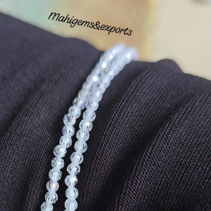 Perles rondes en zircone cubique transparente – CZ facetté de 2,50 mm pour la fabrication de bijoux (fil de 16 pouces) - Product Image 1