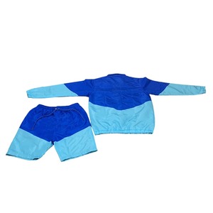 Conjunto Deportivo de Chaqueta Cortavientos Ligera de Nailon Azul con Parches y Pantalones Cortos para Hombre, de Secado Rápido, para Verano - Product Image 1