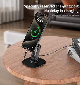 360 °   Soporte Ajustable <span class=keywords><strong>y</strong></span> Plegable para Teléfono Celular de Escritorio, Base para <span class=keywords><strong>iPhone</strong></span> 17 16 15 Pro <span class=keywords><strong>Xr</strong></span> <span class=keywords><strong>Xs</strong></span> Max X Plus - Product Image 4