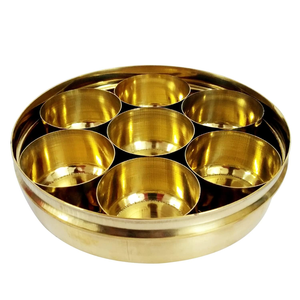 กล่องเครื่องเทศทองเหลืองงานฝีมืออุปกรณ์ครัวเจ็ดช่องทำด้วยมือ - Product Image 6