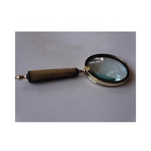 Lupa con mango de cuerno hecho a mano, acabado en níquel, regalos para hombres, lupa con accesorios de latón, lupa para leer periódicos - Product Image 4