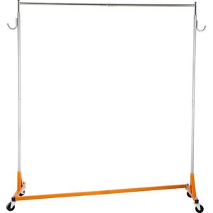 Appendiabiti Industriale a Z in Acciaio Robusto con Base a Z e Ruote Bloccabili - Carrello Porta Abiti con Ruote - Product Image 2