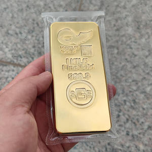 แท่งทองชุบ 100 กรัม ของจำลองสำหรับใช้ในภาพยนตร์ ทำจากโลหะผสมสังกะสีและทองแดง ของสะสม ตกแต่งบ้านและสำนักงาน ของขวัญและของที่ระลึก - Product Image 6