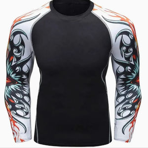 Rashguard à manches longues de couleur personnalisée pour hommes, en polyester, pour l'entraînement au MMA et au Jiu-Jitsu, design personnalisé, rashguard de sport - Product Image 1