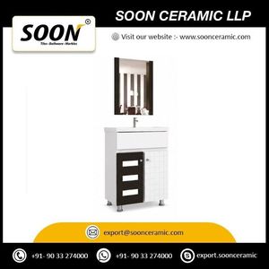 Cocoa Collection Classic Design <b>Rectangle</b> <b>Wall</b>-Mounted Ceramic Basin Bathroom Vanity Table <b>Mirror</b> Included PVC Material Water - Product Image 2