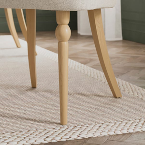 Silla de Comedor Moderna Nórdica Tapizada con Patas y Reposabrazos de Madera Tallada - Product Image 3