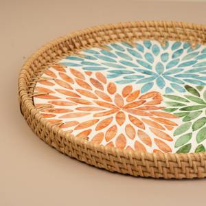 Plateau de service décoratif coloré pour événements, décoration intérieure, organiseur de vanité pour parfums, maquillage, bijoux et présentation sur table - Product Image 2