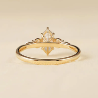 Bague de fiançailles en diamant marquise de 1,50 carat, clarté VS1, couleur F, or massif 14 carats, bague de mariage en diamant pour la création de bijoux féminins