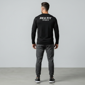 Camiseta de Alta Calidad para Hombre, 100% Algodón, Lisa, Ropa Informal, Transpirable, Personalizable, Cuello Redondo, Manga Larga - Product Image 2