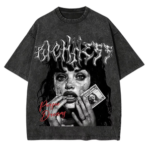 Camiseta de hombre oversize de corte holgado con hombros caídos, estampada, de manga corta, de algodón, estilo casual y streetwear. - Product Image 1