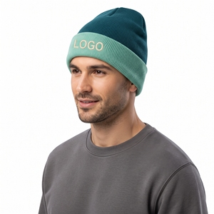 Bonnet double couche personnalisé, tricoté bicolore, chaud et épais, unisexe, pour l'extérieur - Product Image 4