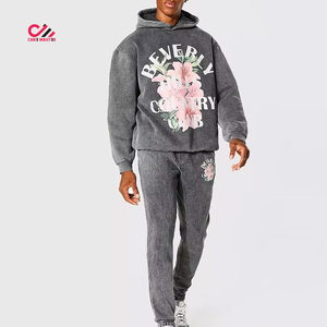 Survêtements pour hommes à col rond, sérigraphiés, effet délavé à l'acide, personnalisables, qualité supérieure, meilleures ventes, vente en gros - Product Image 1