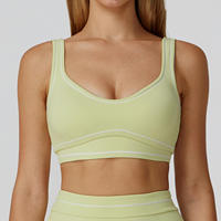 Top Deportivo de Dos Tonos para Mujer, Ropa Deportiva Activa, con Soporte de Impacto, Nuevo, Talla Grande, Top de Gimnasio, Sujetador Deportivo de Nailon