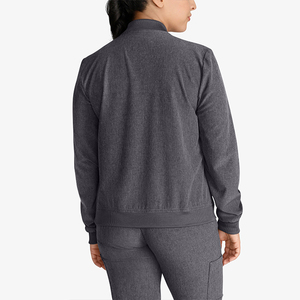 Bata de Laboratorio Personalizada al por Mayor para Mujer, con Cremallera Completa, Dos Bolsillos, Cuello de Diseño, para Uso Hospitalario, Transpirable, Cómoda, de Tela Twill - Product Image 3