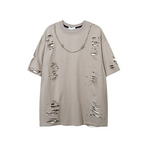 Camiseta Vintage para Hombre con Efecto Ácido, Técnica de Impresión Puff, Logotipo Personalizado, Bordado Desgastado, Algodón, Corte Holgado - Product Image 3