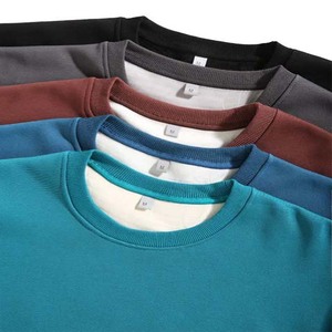 Sweat-shirt unisexe à col rond en tricot, couleur unie, décontracté, respirant, coupe classique, pour l'automne, 100% coton, prix bas, faible MOQ - Product Image 4